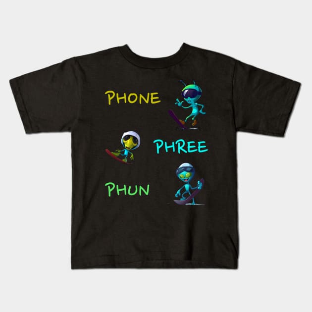 Phone Phree Phun TShirt Kids T-Shirt by UnpluggedLife